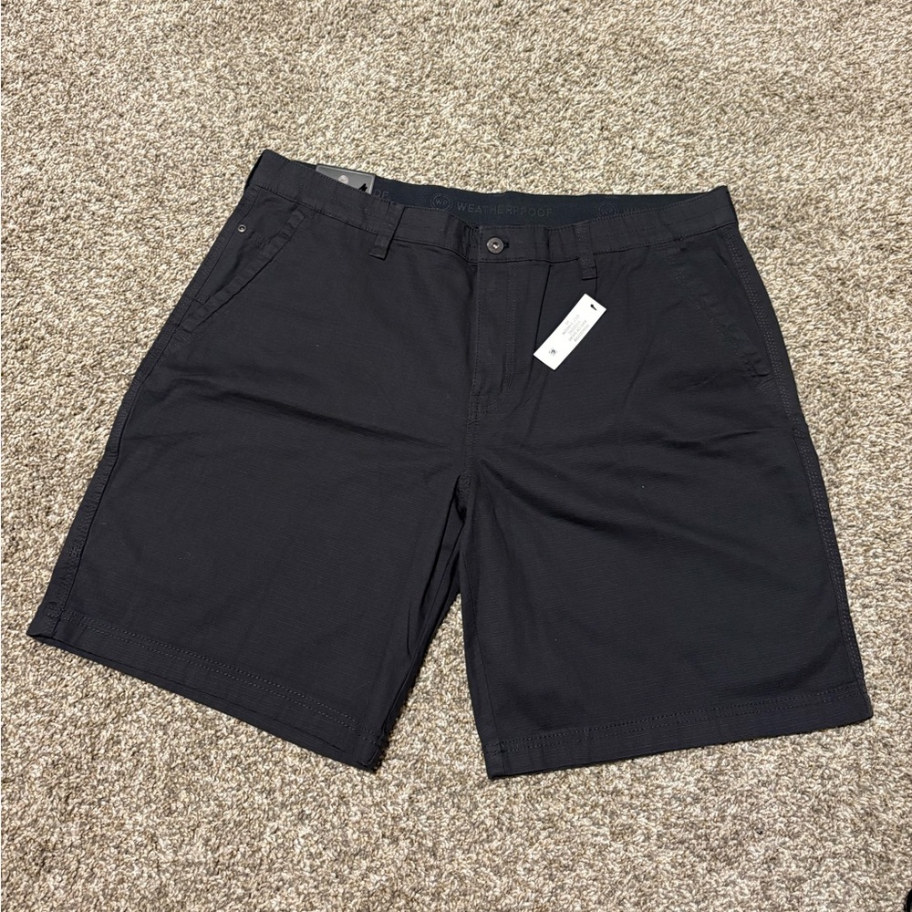 Weatherproof Trail Utility Shorts Men 40 Grey Shadow NEW Stretch Flex 10" Inseam